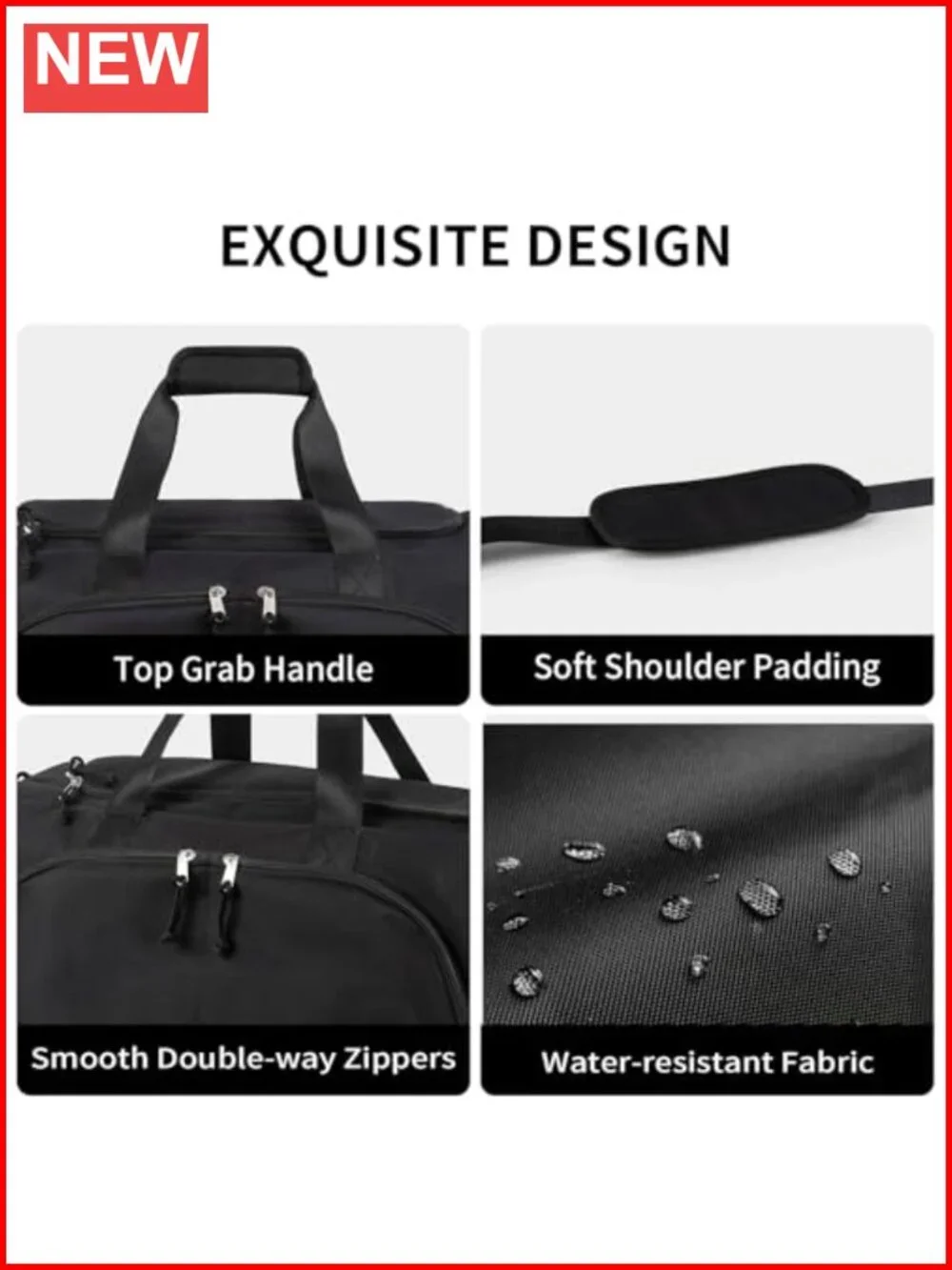 Convertible Gym Duffle Bag with Shoe Compartment & Wet Pocket Waterproof Sports